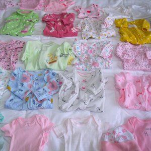 Baby Girl Preemie Clothes Carter's Child of Mine Huge lot Fall Winter Clothes